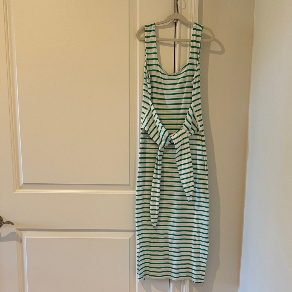 Rails Backless Green and White Striped Dress